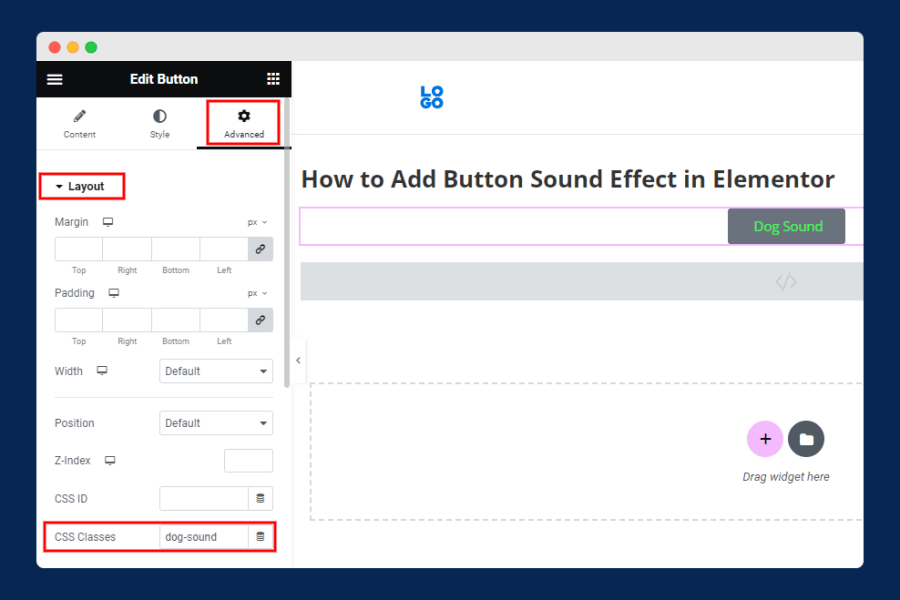 adding button sound effect, button sound effect, button sound effect in elementor, button sound effect wordpress
