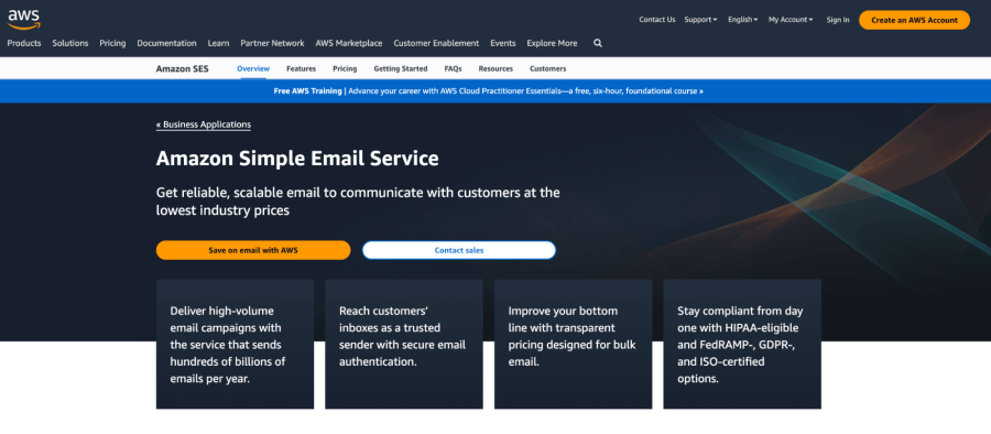 amazon ses (simple email services)
